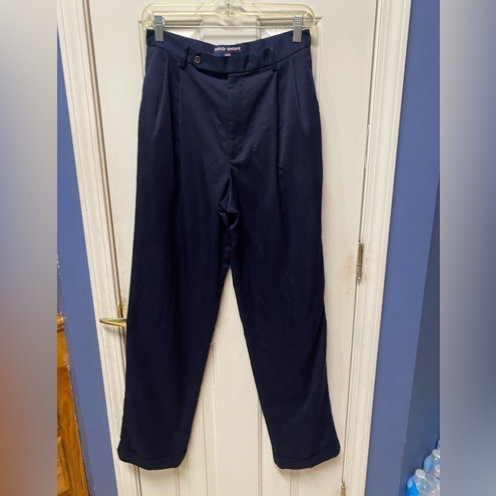 Ralph Lauren Navy Straight-Leg Pants